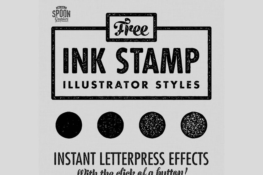 4 Free Ink Stamp Effect Styles for Adobe Illustrator